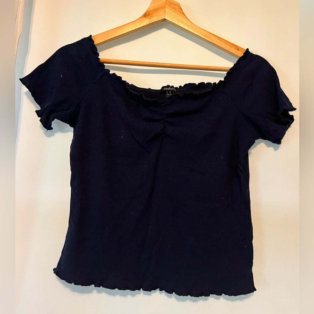 ambiance cropped off the shoulder top